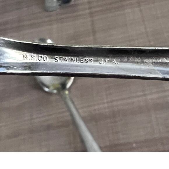 Retro Floral National Stainless Co Flatware Replacement Spoon Set of 7 USA Made - Picture 3 of 4